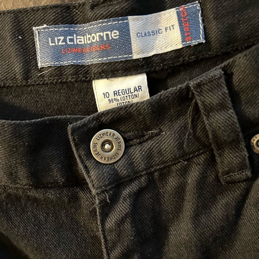 Liz Claiborne classic fit black jeans, size 12